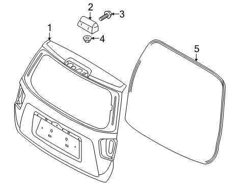 2009 Kia Borrego Gate & Hardware Hinge Assembly-Tail Gate Diagram for 797102J000