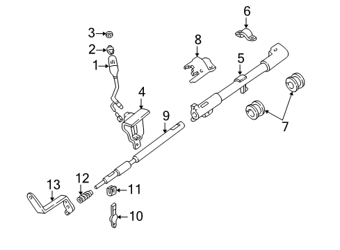 1993 Ford E-350 Econoline Club Wagon Housing & Components Shift Lever Diagram for F4UZ-7210-A