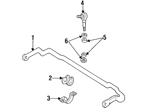 2000 Mercury Villager Stabilizer Bar & Components - Front Stabilizer Link Diagram for 1F5Z-5K483-A