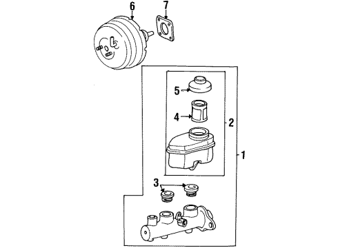 1996 Toyota Avalon Hydraulic System Booster Assembly, Brake Diagram for 44610-07040