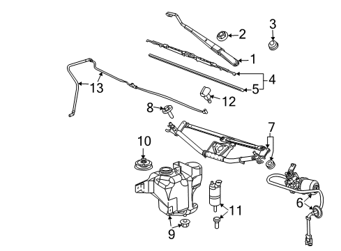 2004 Chevrolet Colorado Wiper & Washer Components Washer Reservoir Diagram for 88958230
