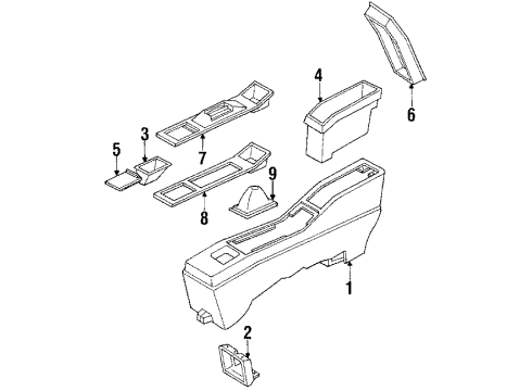 1989 Oldsmobile Cutlass Supreme Center Console Boot, Manual Transmission Control Lever Diagram for 12390352