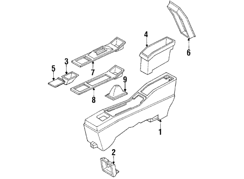 1990 Oldsmobile Cutlass Supreme Center Console Boot-Trans Shift W/Retainer Diagram for 12502081