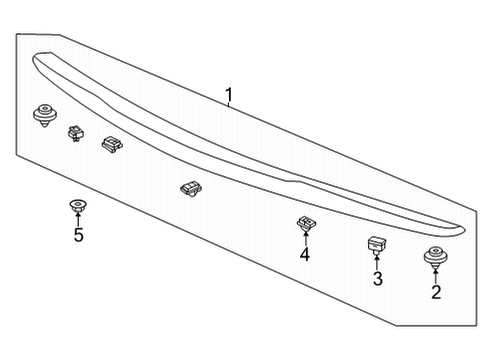 2022 Acura TLX Rear Spoiler Spoiler Assembly, Trunk Diagram for 71700-TGV-A01