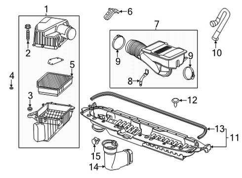 2021 Chevrolet Silverado 3500 HD Air Intake Intake Duct Diagram for 84575661