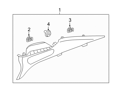 2016 Kia Optima Interior Trim - Quarter Panels Trim Assembly-Rear Pillar Diagram for 85850D5000BGA