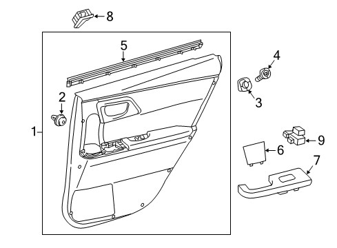 2018 Toyota Corolla iM Front Door Switch Panel Diagram for 74272-12470-C0