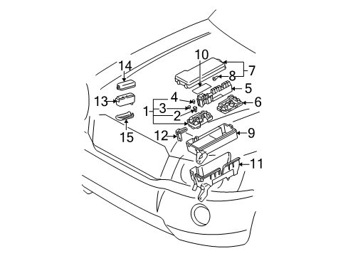 2001 Toyota Highlander Electrical Components Block Sub-Assy, Relay Diagram for 82602-07010