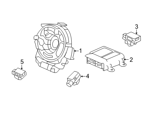 2016 Honda Accord Air Bag Components Unit Assembly, Srs Diagram for 77960-T2F-A02