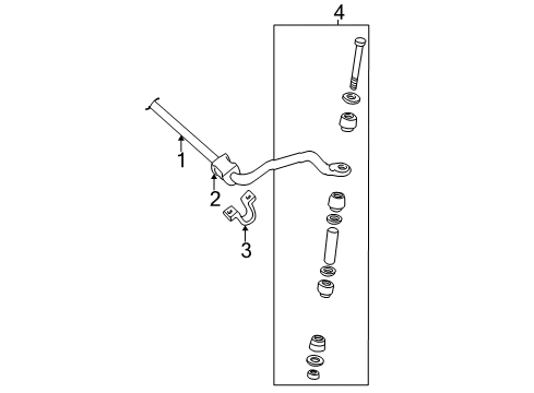 2010 GMC Savana 1500 Stabilizer Bar & Components - Front Stabilizer Bar Bolt Diagram for 11589056