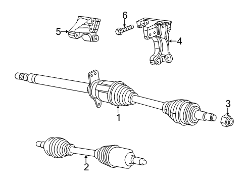 2014 Dodge Dart Drive Axles - Front Axle Half Shaft Diagram for 52123544AC