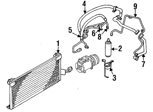 1998 Dodge Avenger A/C Condenser, Compressor & Lines -A/C CONDENSER Outlet Diagram for MR298594