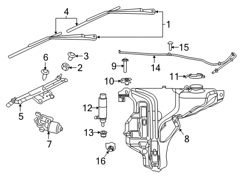 2014 Dodge Durango Wiper & Washer Components Windshield Diagram for 55079158AI