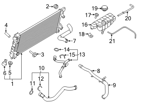 2019 Ford F-150 Radiator & Components Lower Hose Diagram for JL3Z-8286-A