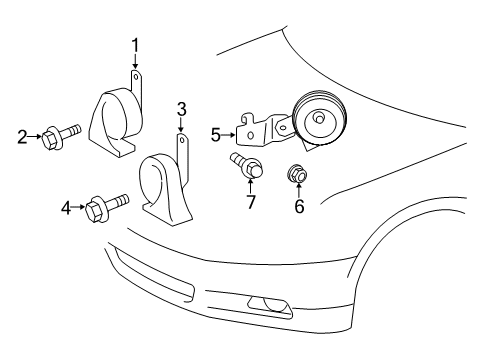 2018 Toyota Avalon Anti-Theft Components Mount Bolt Diagram for 90119-A0345