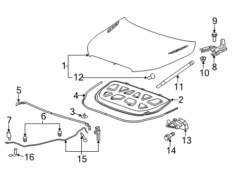 2014 Buick LaCrosse Hood & Components Lock Diagram for 90799551