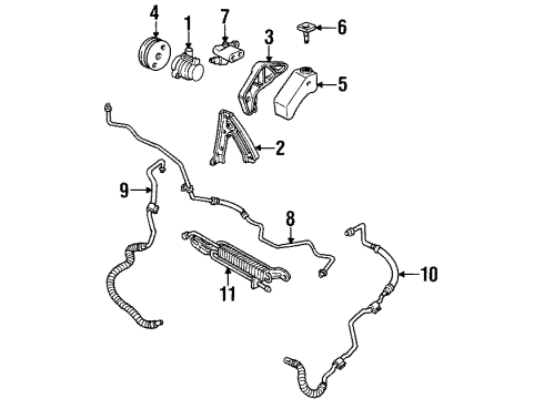 1992 Cadillac Eldorado P/S Pump & Hoses, Steering Gear & Linkage Hose Asm- P/S Gear Outlet Diagram for 26034074