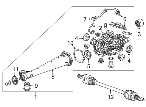 2021 Chevrolet Blazer Axle & Differential - Rear Axle Assembly Diagram for 84710389