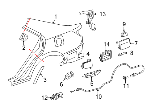 2012 Toyota Camry Lane Departure Warning Blind Spot Radar Diagram for 88162-06010