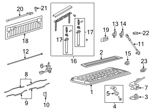 2015 Ford F-250 Super Duty Tail Gate Roller Assembly Diagram for F65Z-99430B38-AA