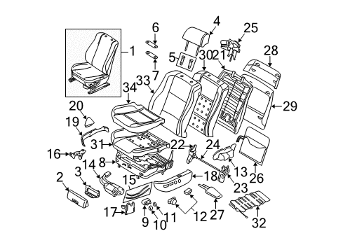 1997 BMW 540i Power Seats Gearbox Left Diagram for 52108192965