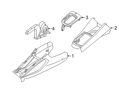 2014 Kia Rio Center Console Cover-Front Console Upper Diagram for 846311W000HU