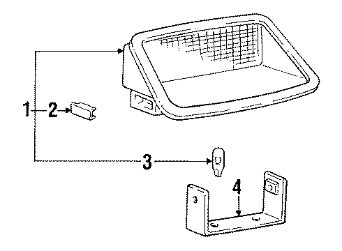 1992 Hyundai Sonata Bulbs Cover-High Mounted Stop Lamp Mounting Hole Diagram for 92756-33000-AQ