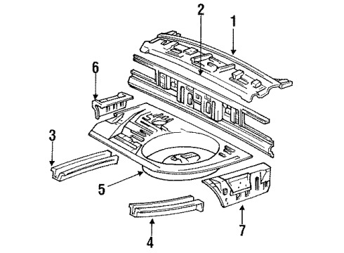 1984 Toyota Celica Rear Body Rear Floor Pan Diagram for 58313-14140