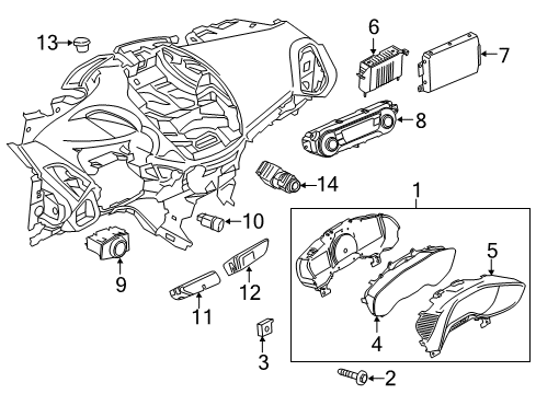 2014 Ford C-Max Automatic Temperature Controls Cluster Assembly Diagram for DM5Z-10849-AA