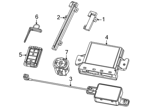 2022 Jeep Wagoneer Keyless Entry Components ANTENNA-PASSIVE ENTRY Diagram for 68509794AA