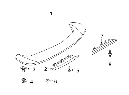 2003 Infiniti G35 Trunk Lid - Spoiler Grommet Diagram for 85099-4N210