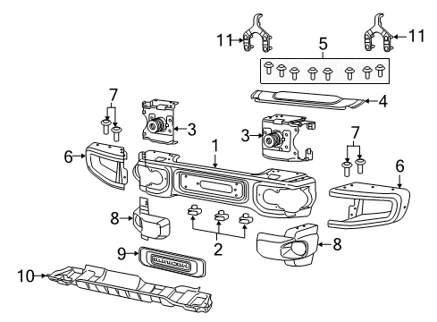 2017 Jeep Wrangler Front Bumper Screw-HEXAGON Head Diagram for 6509215AA