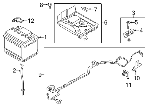 2016 Ford Fusion Battery Battery Cable Diagram for GP5Z-14300-A