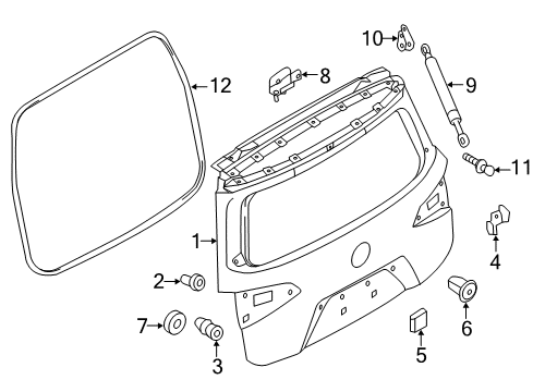 2011 Nissan Quest Lift Gate Stay Assembly - Back Door, RH Diagram for 90450-1JA5A