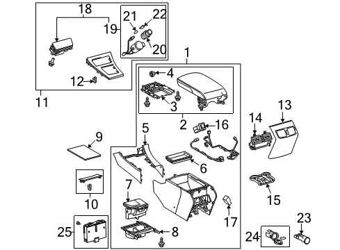 2010 Lexus ES350 Heated Seats Pocket, Console Box Diagram for 58825-33030