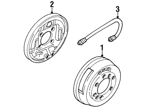 1989 Nissan D21 Rear Brakes Hose Assembly-Brake Rear R Diagram for 46211-01A60