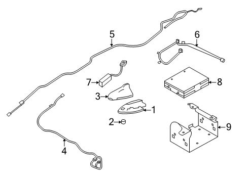 2012 Infiniti M35h Antenna & Radio Feeder-Antenna Diagram for 28241-1MA0A