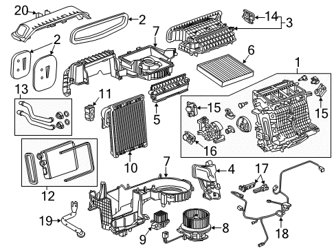 2019 Buick Regal Sportback Automatic Temperature Controls Control Module Diagram for 13506208