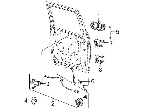 2003 Ford F-150 Door & Components Control Assembly Diagram for 1L3Z-26264A00-A