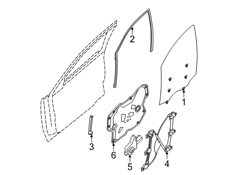 2014 Nissan Maxima Front Door SASH Front Door LH Diagram for 80215-ZX70A