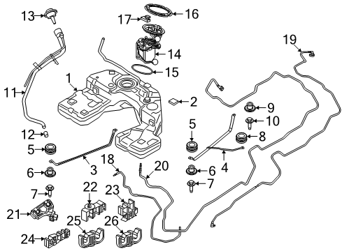 2022 BMW X5 Fuel System Components Hexalobular Socket Screw Diagram for 07119907463