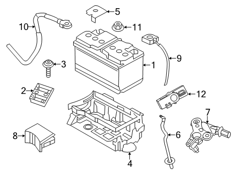 2012 Dodge Charger Battery Bracket-Battery Diagram for 4780789AC