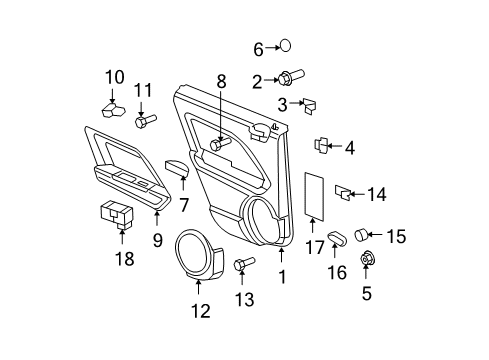 2007 Dodge Caliber Rear Door Screw-Tapping Diagram for 6104566AA