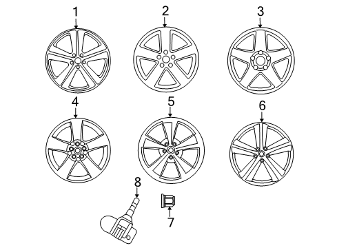 2011 Dodge Challenger Wheels Wheel Alloy Diagram for 1NQ47SZ0AD