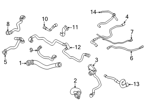 2022 BMW X6 Radiator & Components PIPE, EXPANSION TANK-CYLINDE Diagram for 17125A022F1
