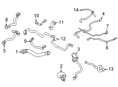 2022 BMW X6 Radiator & Components LINE HEATER RETURN Diagram for 17127536485