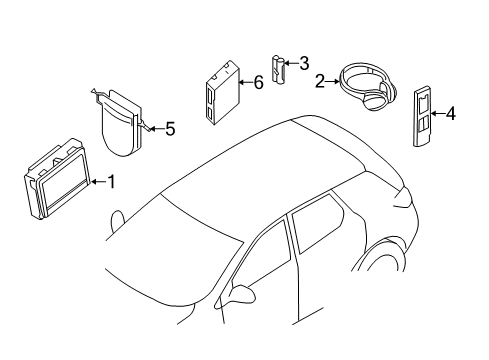 2014 Nissan Pathfinder Entertainment System Components Battery - Headphone Diagram for 28599-1LA0A