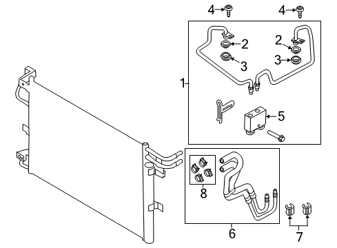 2015 Ford Explorer Trans Oil Cooler Inlet Tube Diagram for BB5Z-7R081-B