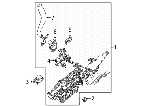 2022 GMC Sierra 3500 HD Steering Column Assembly Column Assembly Diagram for 85103649