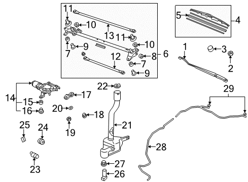 2006 Honda Ridgeline Wiper & Washer Components Windshield Wiper Blade (600MM) Diagram for 76620-S3V-A11